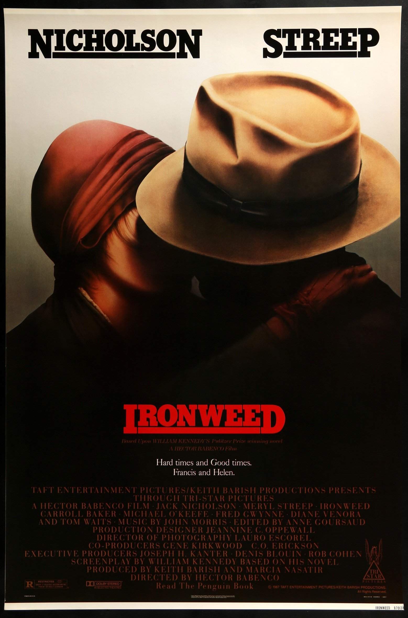 Ironweed (1987) original movie poster for sale at Original Film Art - Vintage Movie Posters