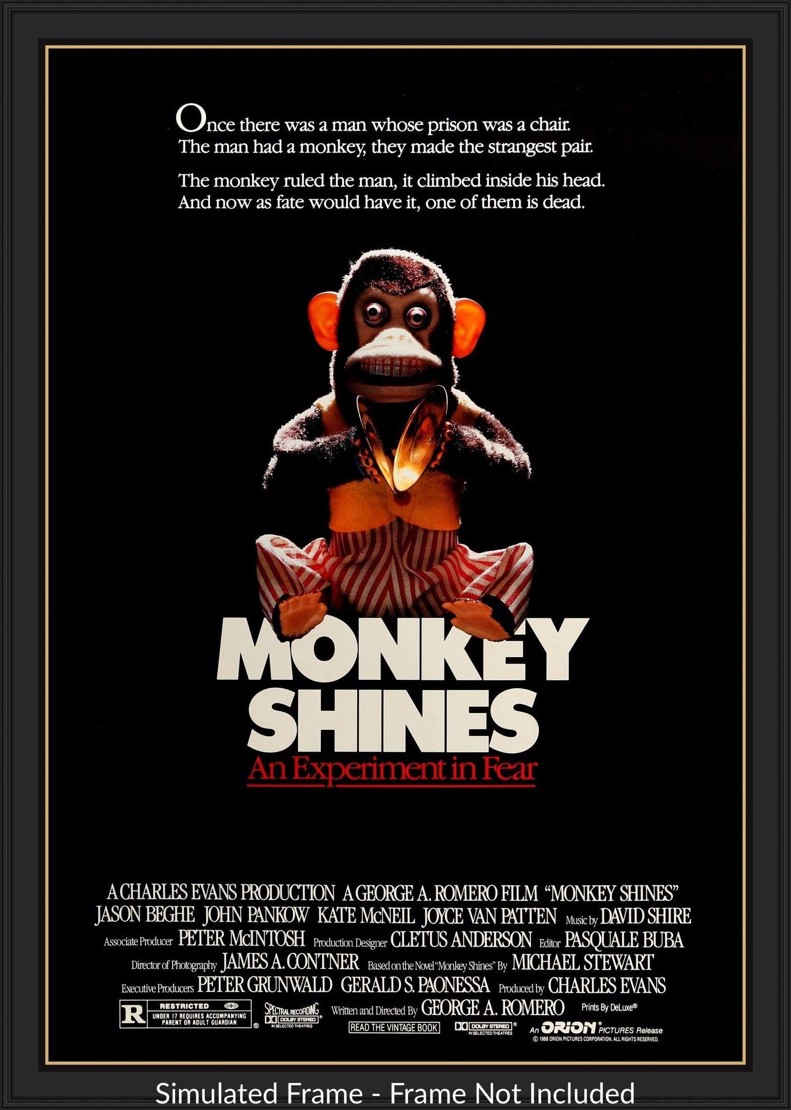 Monkey Shines (1988) original movie poster for sale at Original Film Art - Vintage Movie Posters