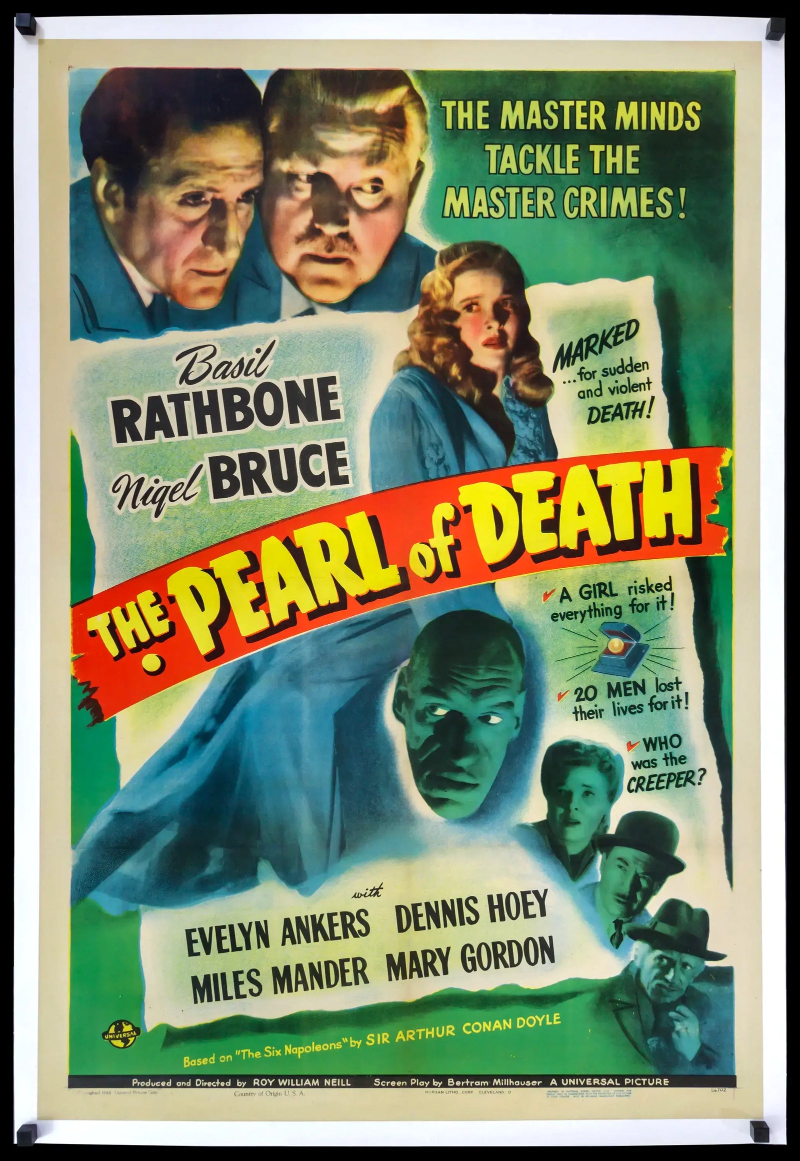 Pearl of Death (1944) original movie poster for sale at Original Film Art - Vintage Movie Posters