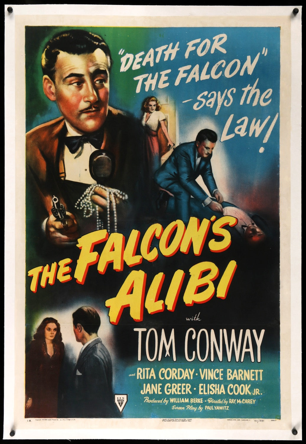 Falcon's Alibi (1946) original movie poster for sale at Original Film Art - Vintage Movie Posters