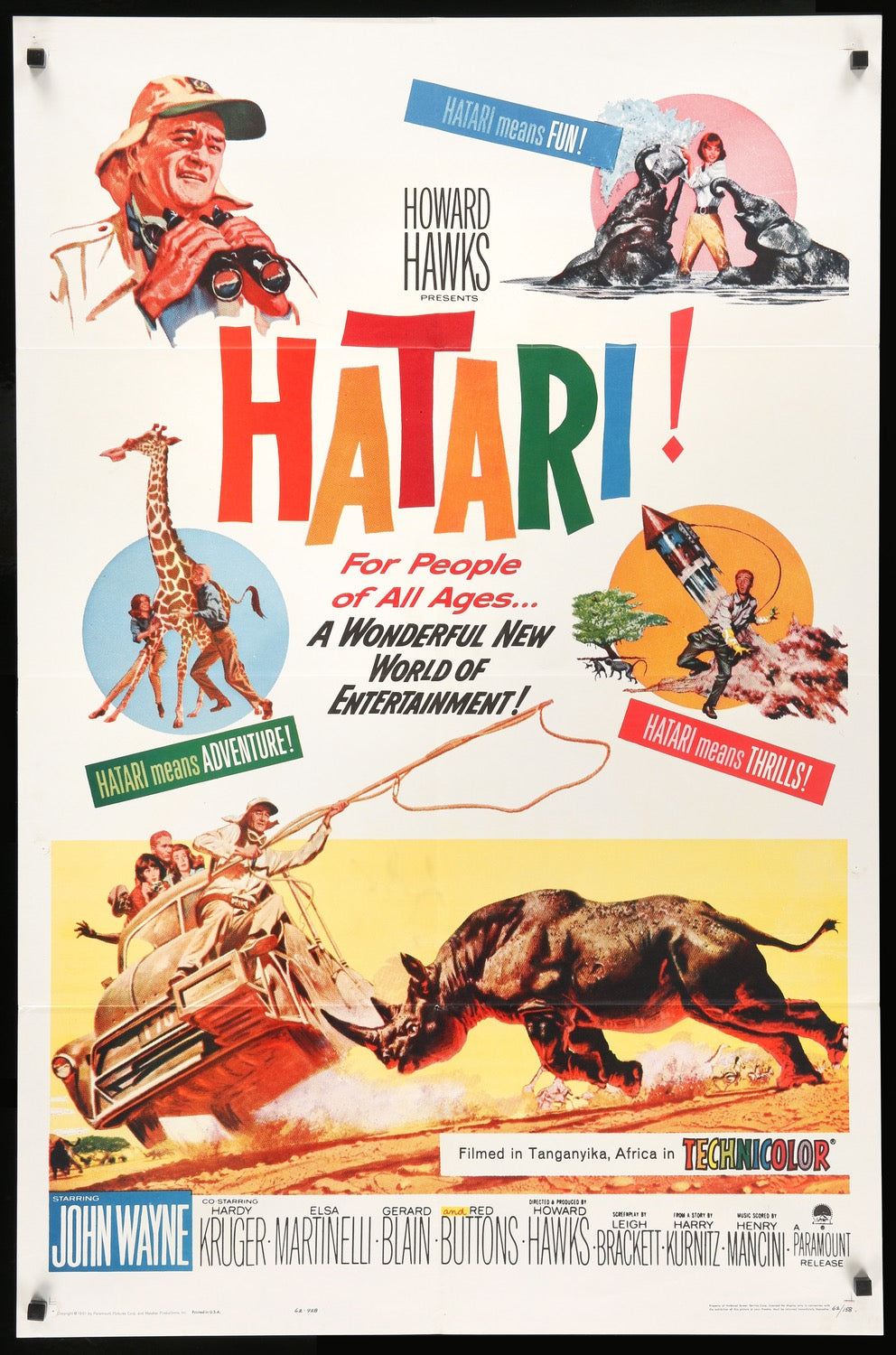 Hatari! (1962) original movie poster for sale at Original Film Art - Vintage Movie Posters