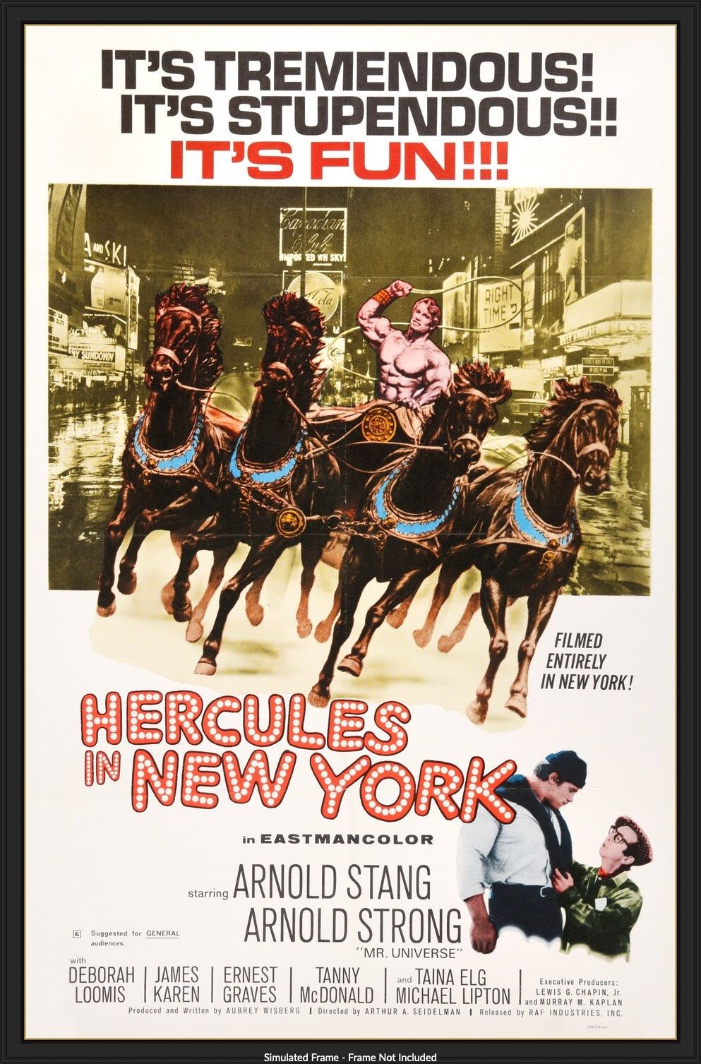 Hercules in New York (1970) original movie poster for sale at Original Film Art - Vintage Movie Posters