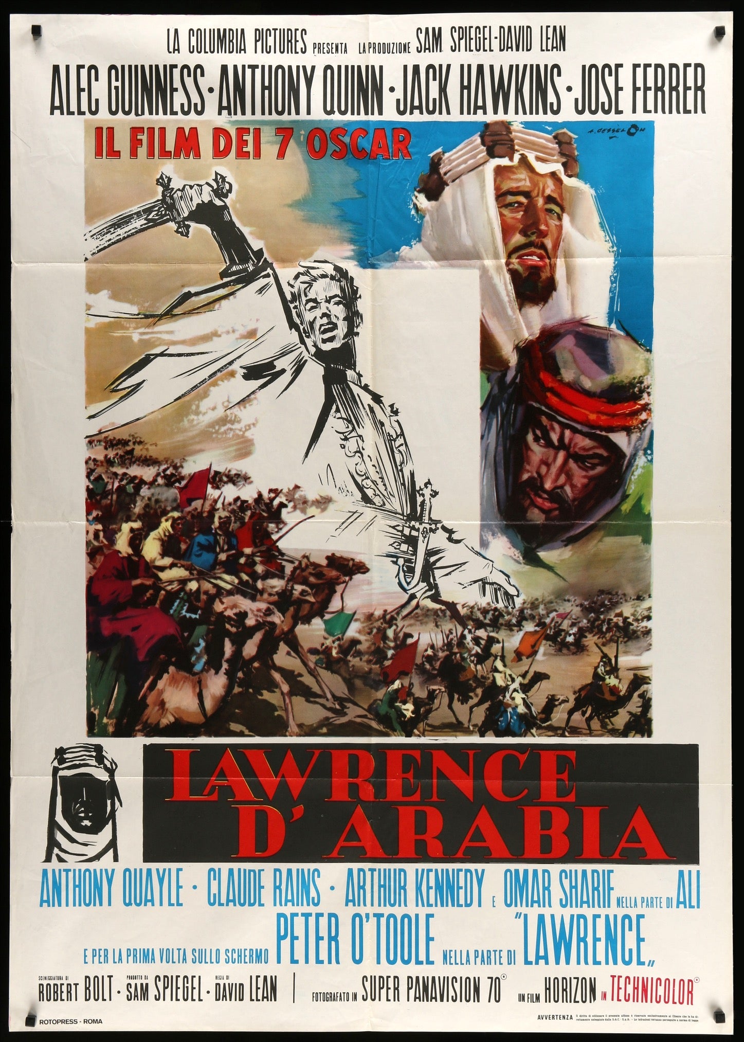 Lawrence of Arabia (1962) original movie poster for sale at Original Film Art - Vintage Movie Posters