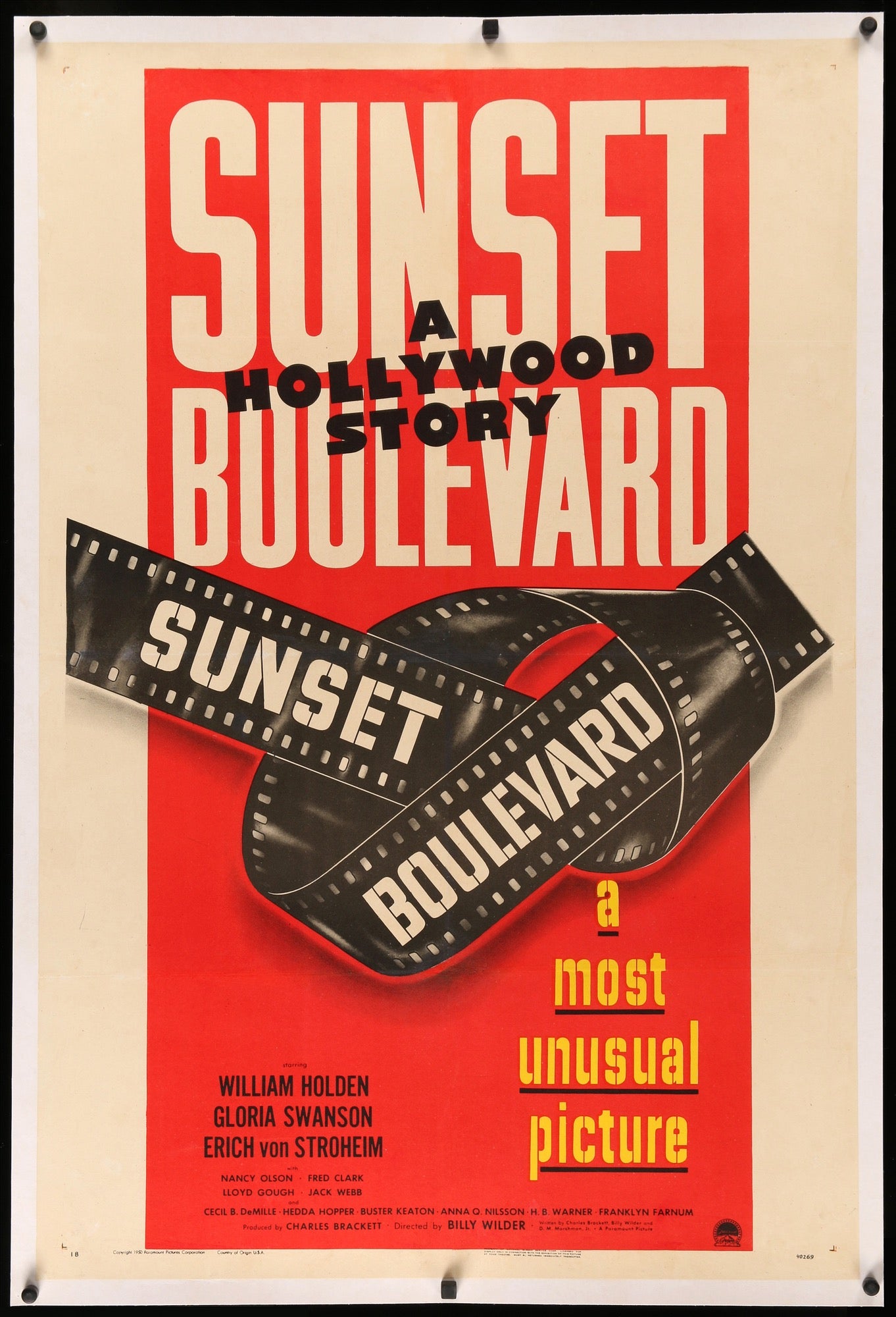 Sunset Boulevard (1950) original movie poster for sale at Original Film Art - Vintage Movie Posters