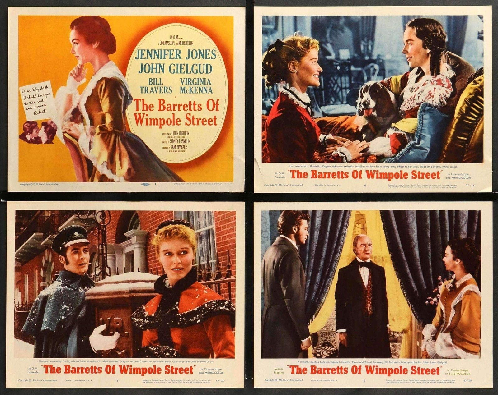 Barretts of Wimpole Street (1957) Lobby Cards - Set of 8 original movie poster for sale at Original Film Art - Vintage Movie Posters