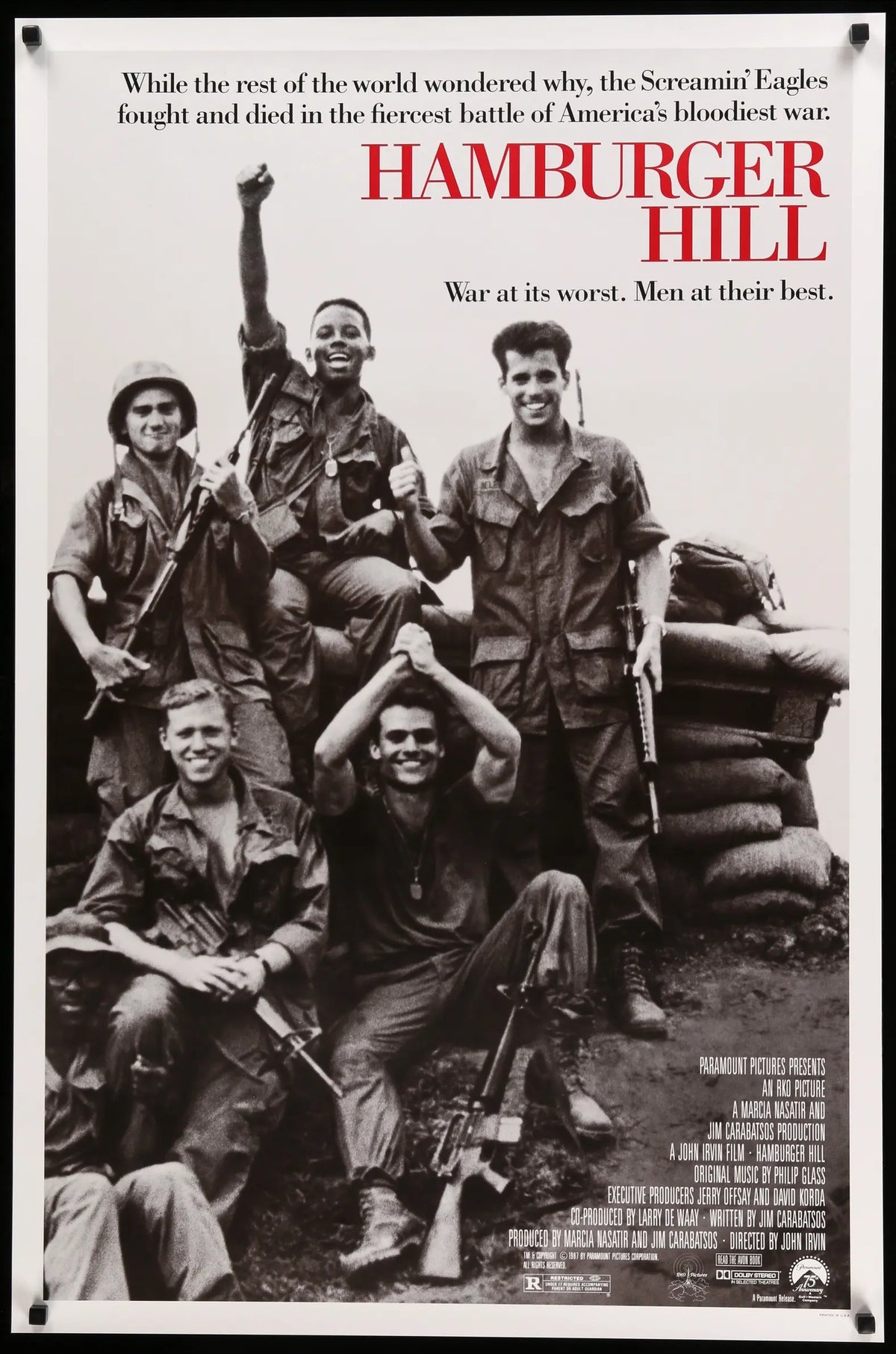 Hamburger Hill (1987) original movie poster for sale at Original Film Art - Vintage Movie Posters