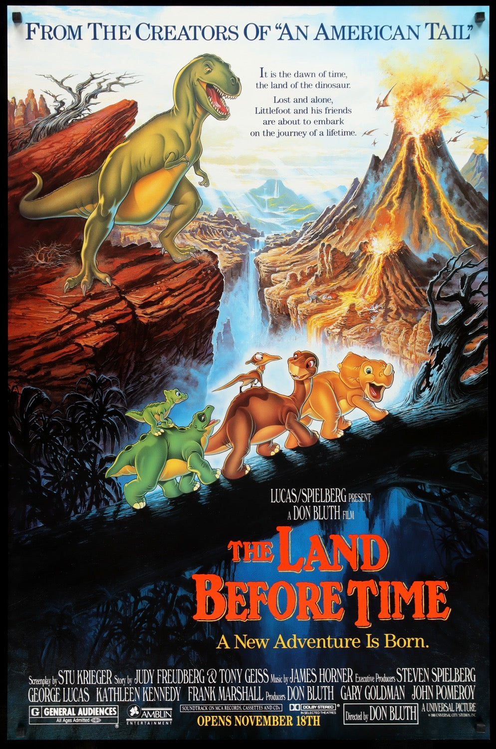 Land Before Time (1988) original movie poster for sale at Original Film Art - Vintage Movie Posters
