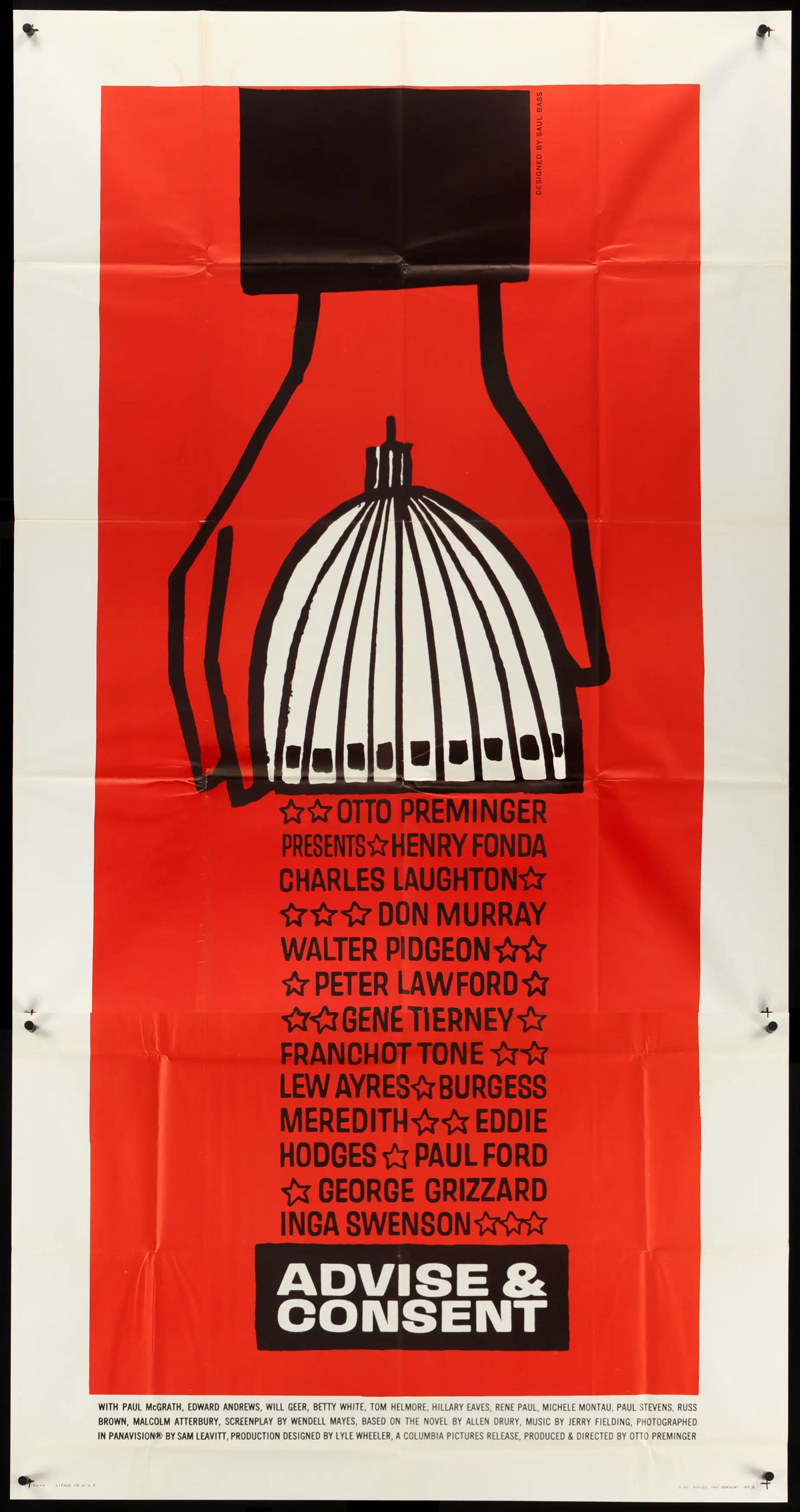 Advise and Consent (1962) original movie poster for sale at Original Film Art - Vintage Movie Posters
