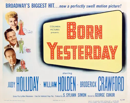 Born Yesterday (1951) original movie poster for sale at Original Film Art - Vintage Movie Posters