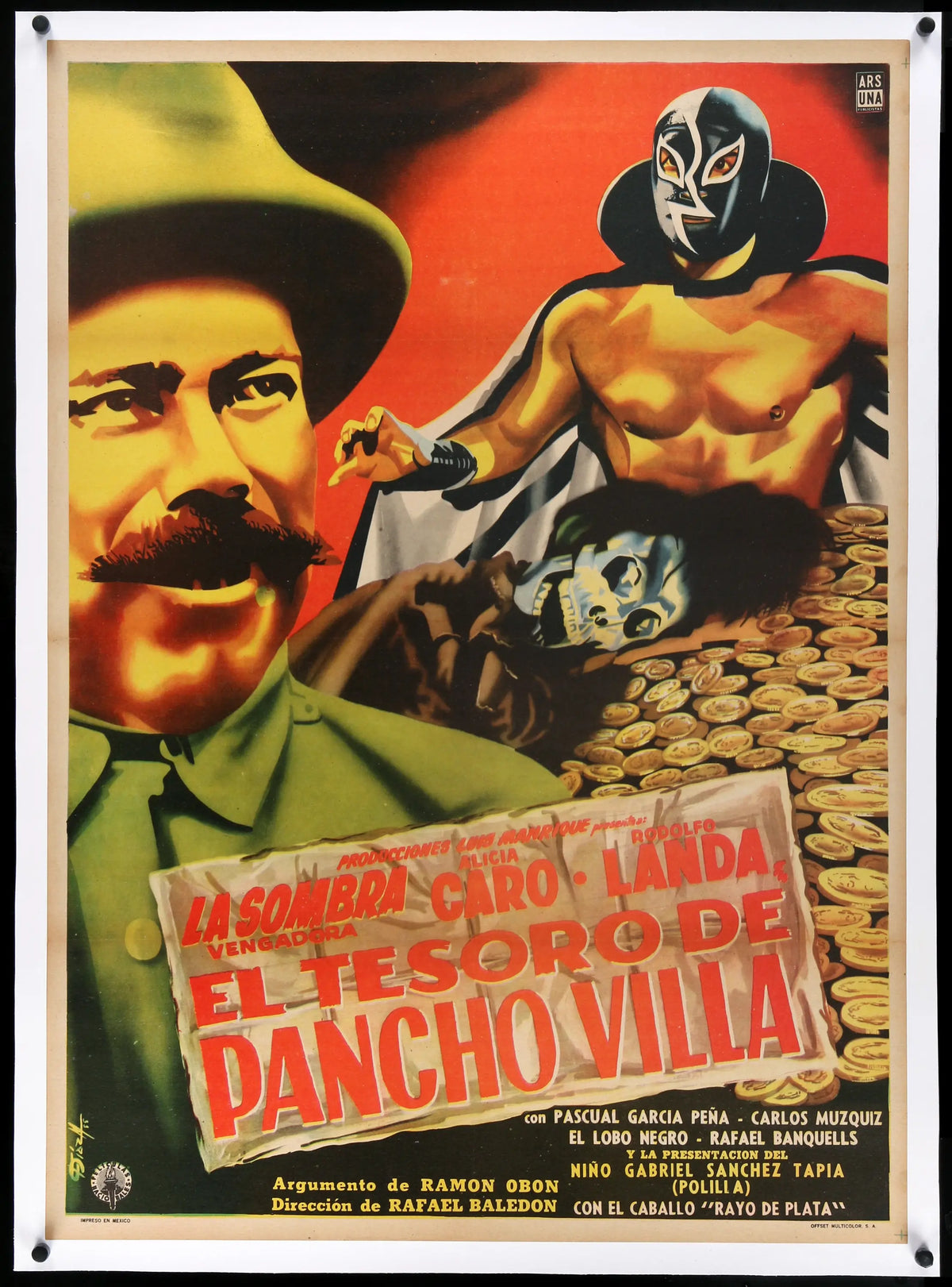 El Tesoro de Pancho Villa (1957) original movie poster for sale at Original Film Art