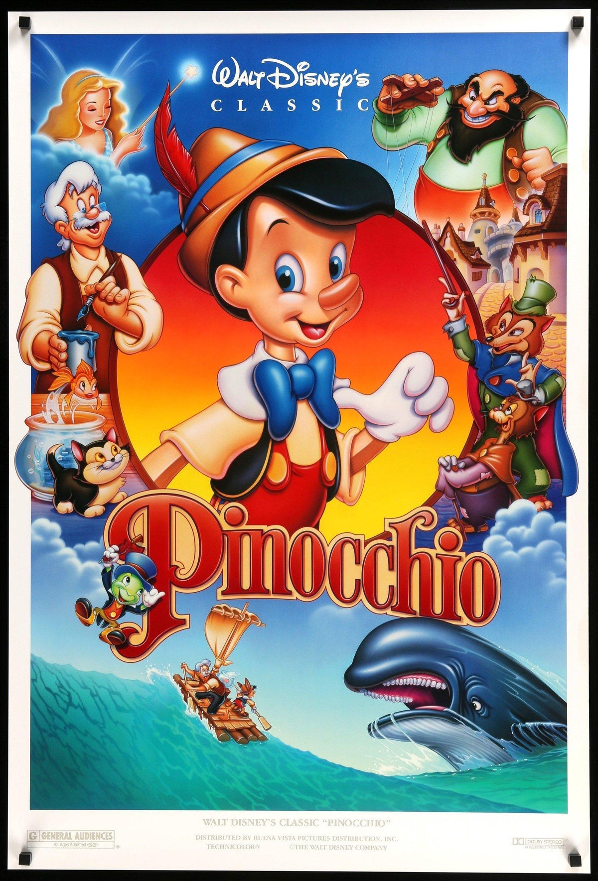 Pinocchio (1940) original movie poster for sale at Original Film Art