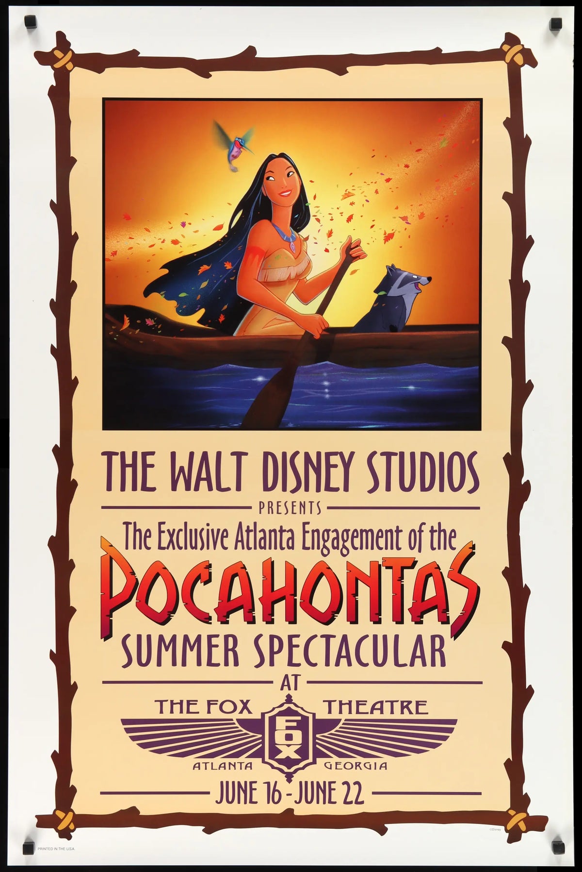 Pocahontas (1995) original movie poster for sale at Original Film Art - Vintage Movie Posters