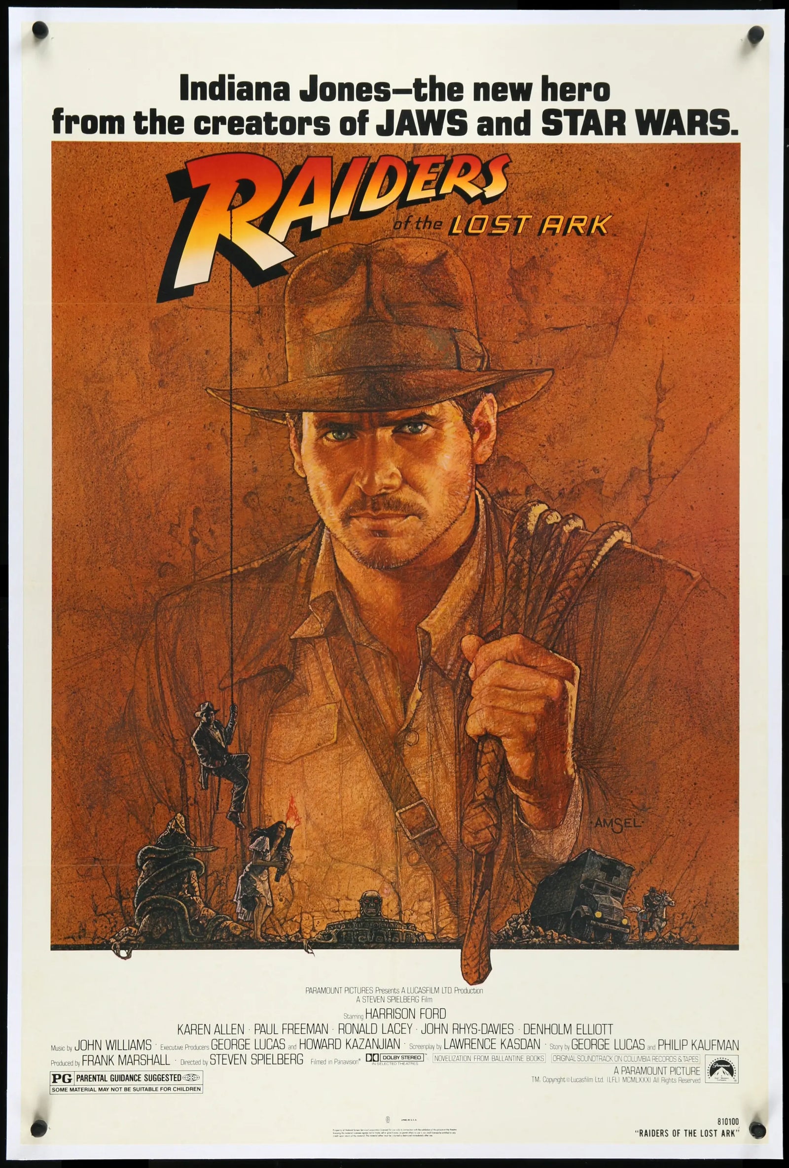 Raiders of the Lost Ark (1981) original movie poster for sale at Original Film Art - Vintage Movie Posters