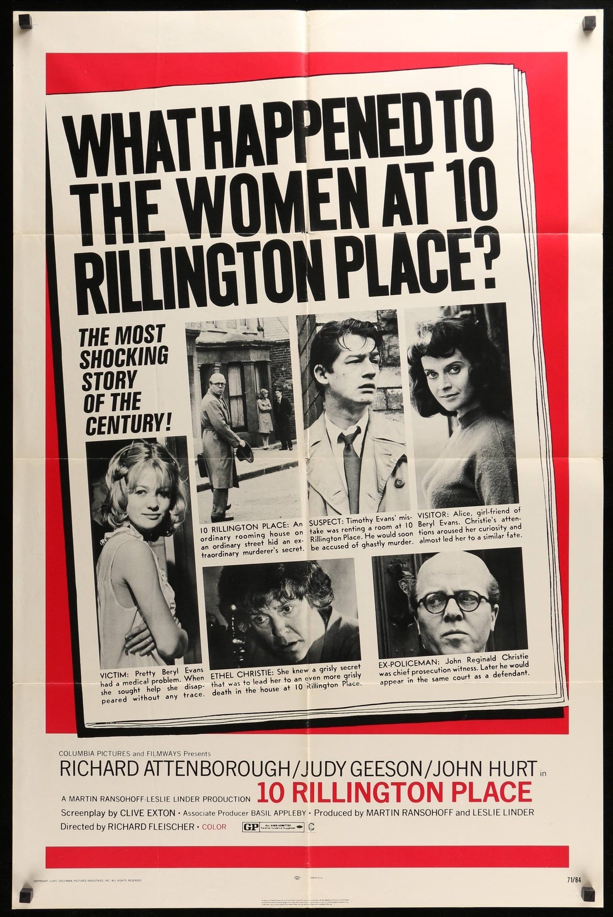 10 Rillington Place (1971) original movie poster for sale at Original Film Art