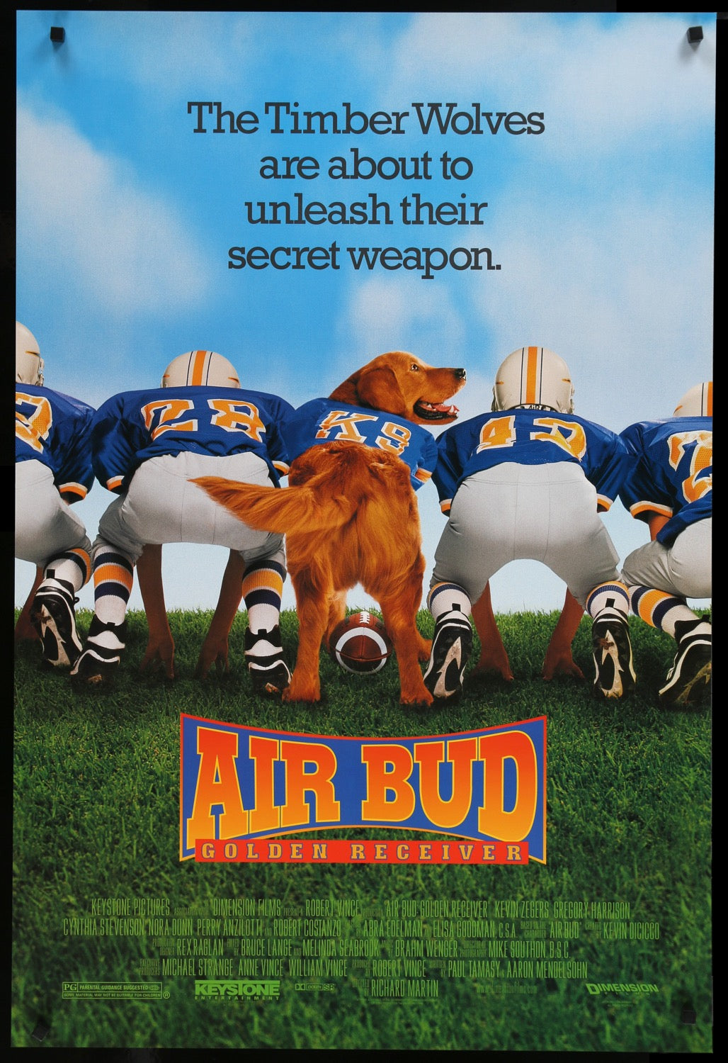 Air Bud: Golden Receiver (1998) original movie poster for sale at Original Film Art - Vintage Movie Posters