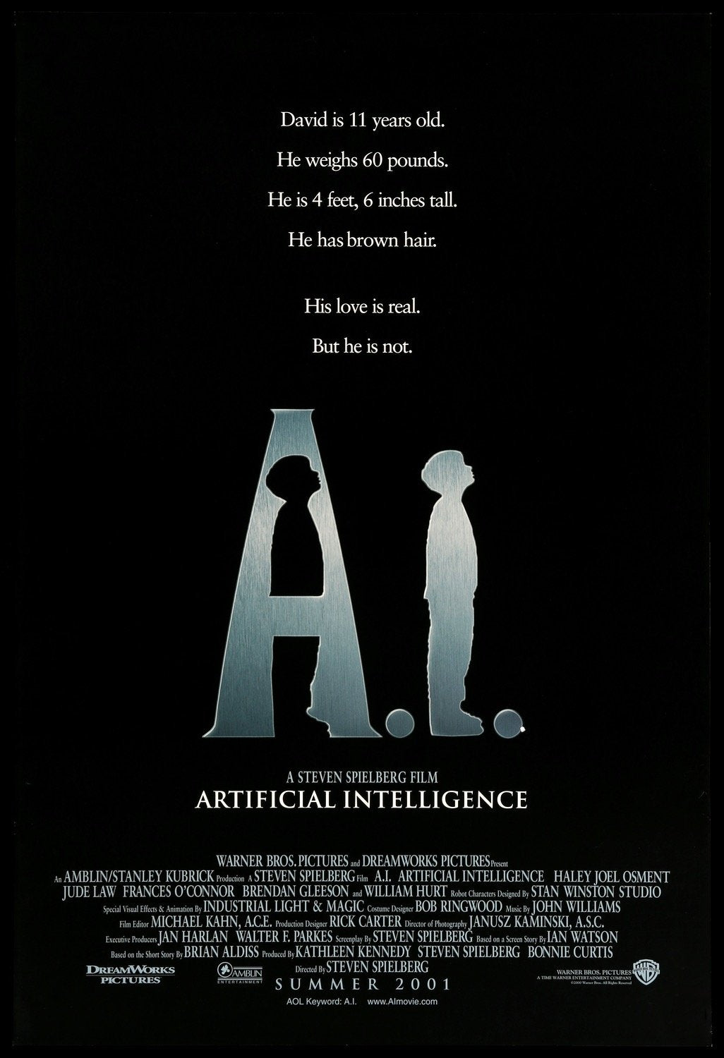 A.I. Artificial Intelligence (2001) original movie poster for sale at Original Film Art - Vintage Movie Posters