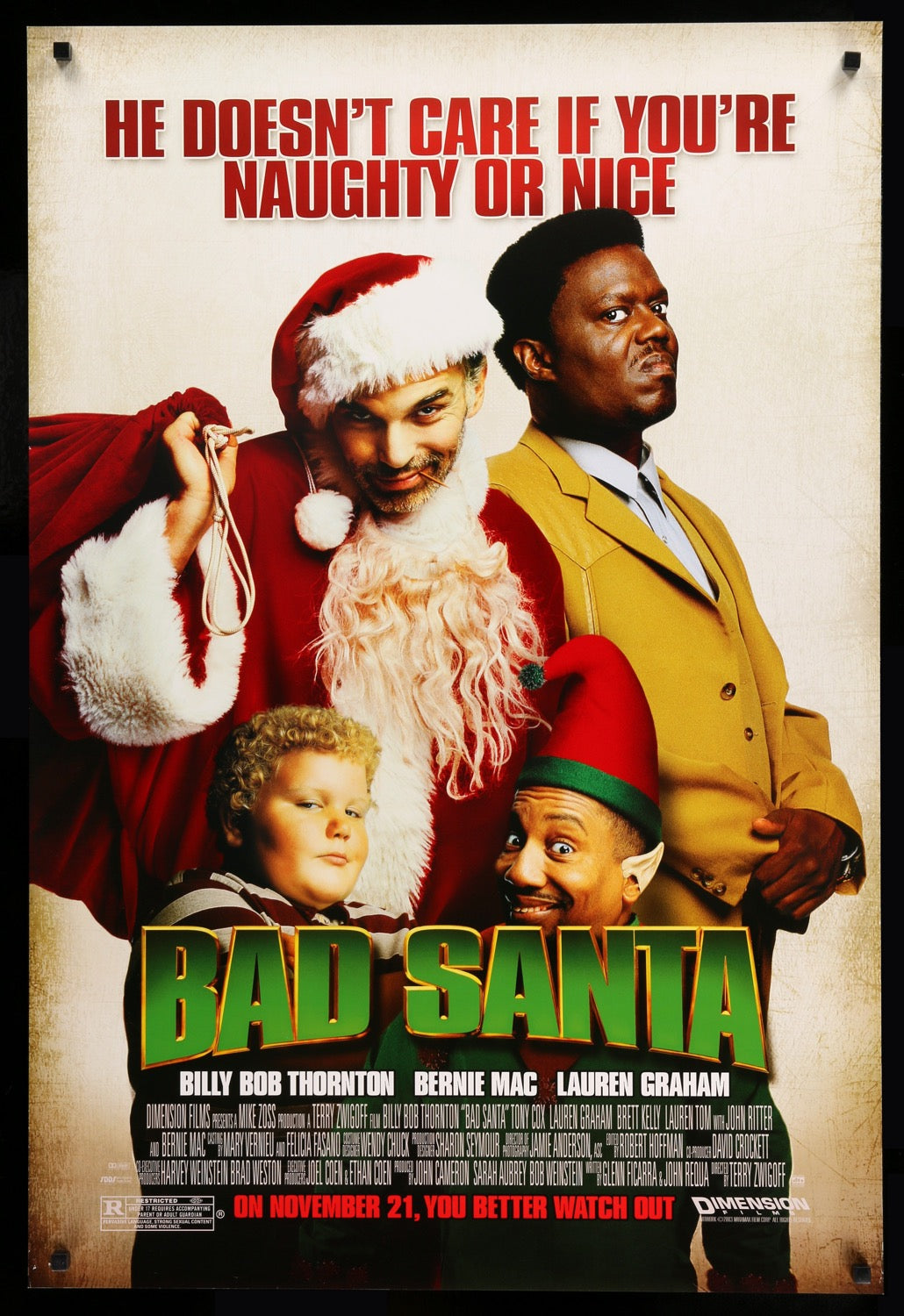 Bad Santa (2003) original movie poster for sale at Original Film Art - Vintage Movie Posters