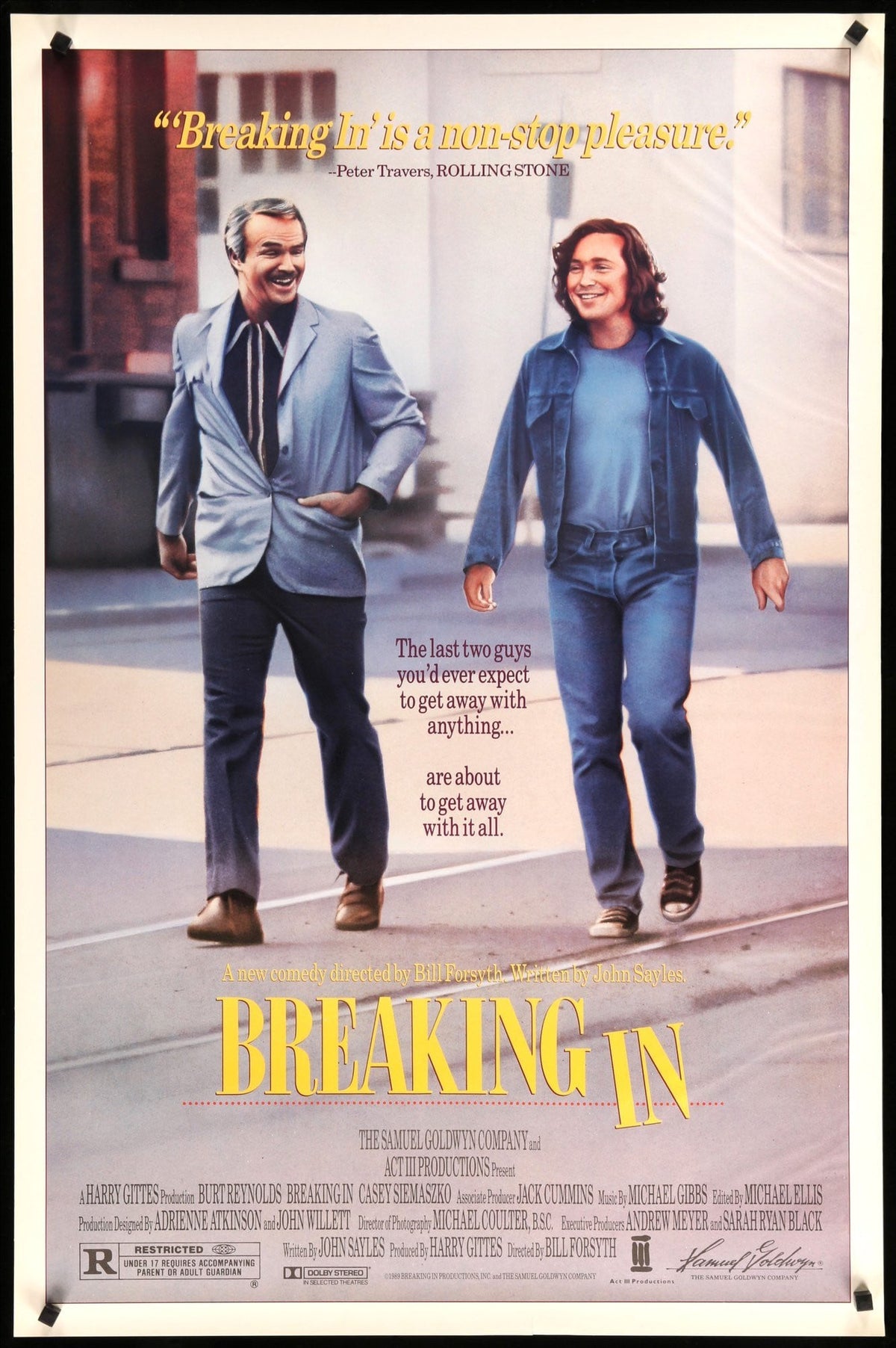 Breaking In (1989) original movie poster for sale at Original Film Art
