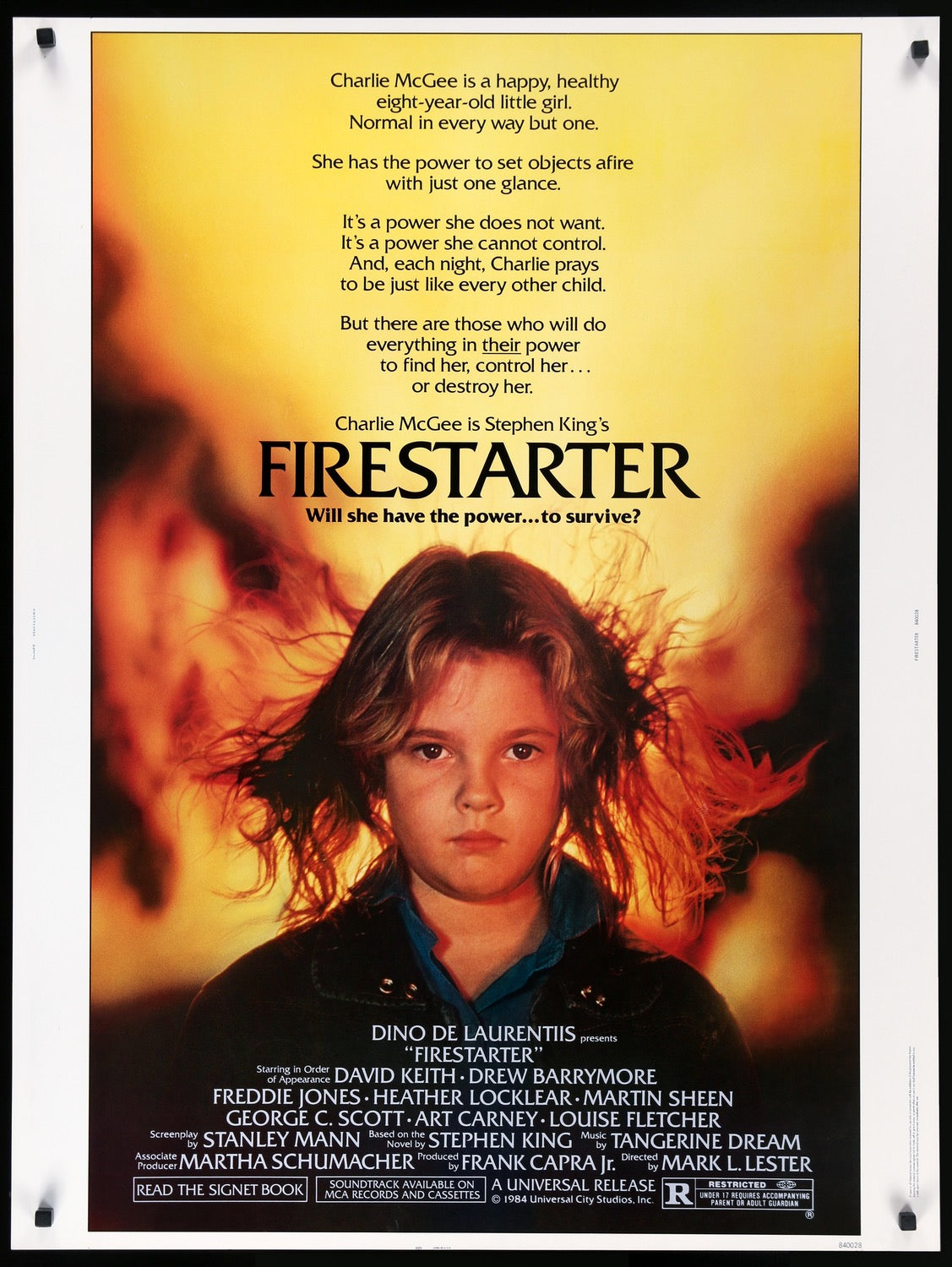 Firestarter (1984) original movie poster for sale at Original Film Art