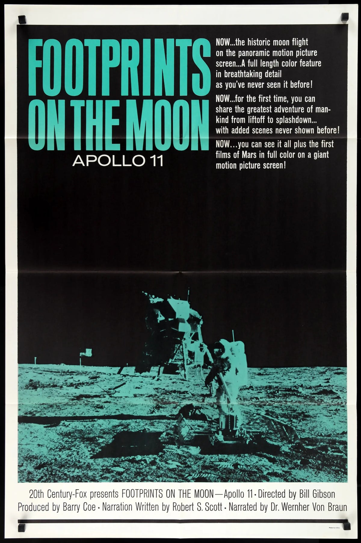 Footprints on the Moon: Apollo 11 (1969) original movie poster for sale at Original Film Art - Vintage Movie Posters