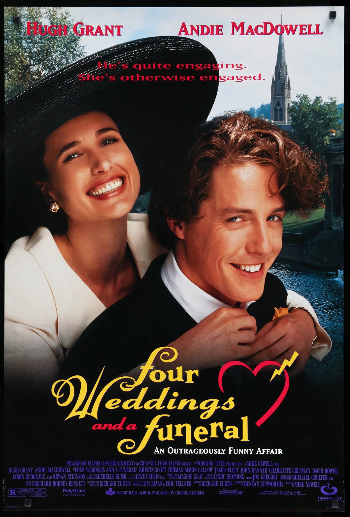Four Weddings and a Funeral (1994) original movie poster for sale at Original Film Art - Vintage Movie Posters