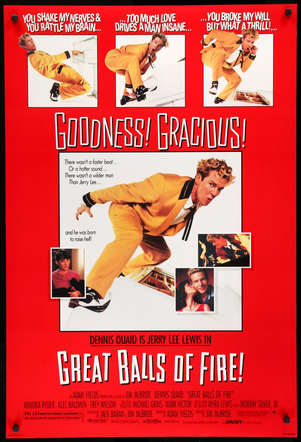 Great Balls of Fire (1989) original movie poster for sale at Original Film Art - Vintage Movie Posters