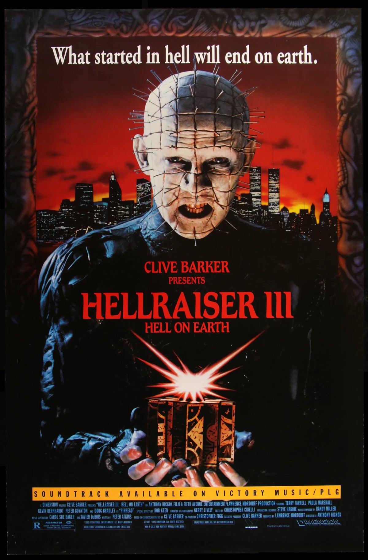 Hellraiser III: Hell On Earth (1992) original movie poster for sale at Original Film Art - Vintage Movie Posters