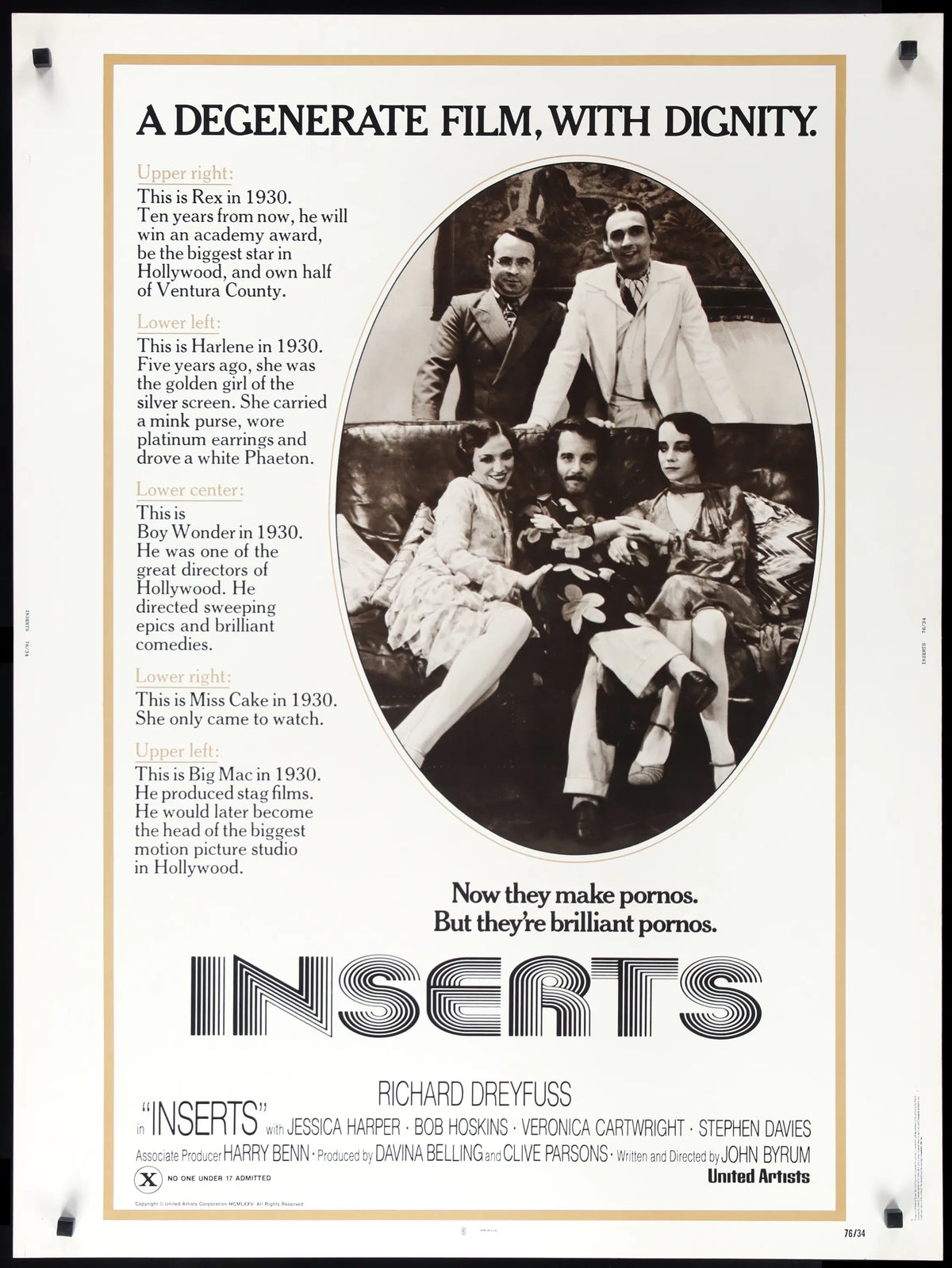 Inserts (1975) original movie poster for sale at Original Film Art
