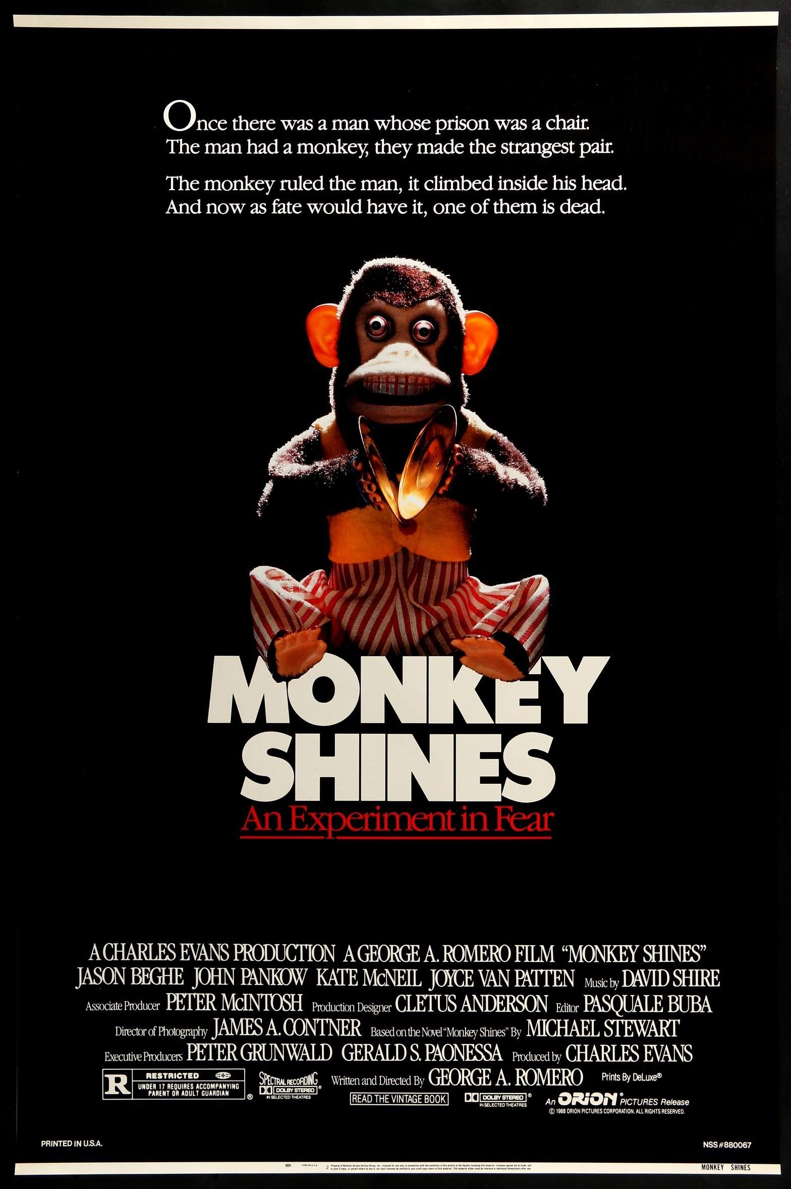Monkey Shines (1988) original movie poster for sale at Original Film Art