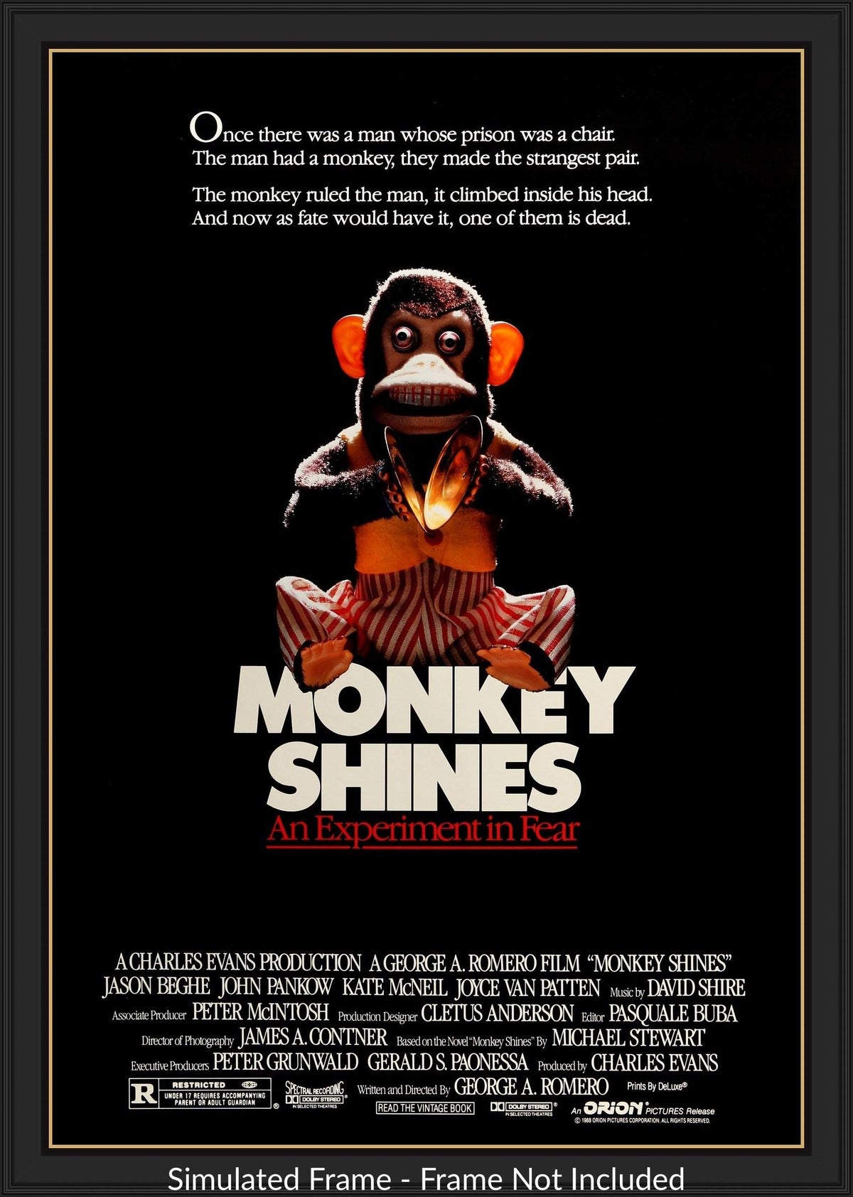 Monkey Shines (1988) original movie poster for sale at Original Film Art - Vintage Movie Posters