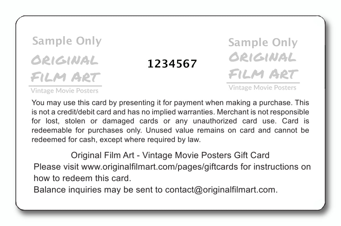 $25 Gift Card original movie poster for sale at Original Film Art - Vintage Movie Posters