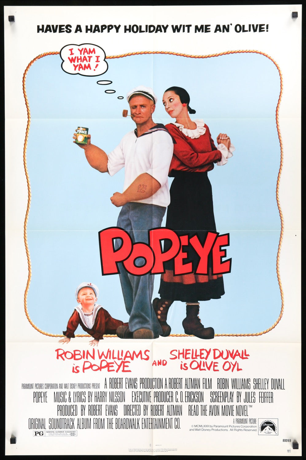 Popeye (1980) original movie poster for sale at Original Film Art