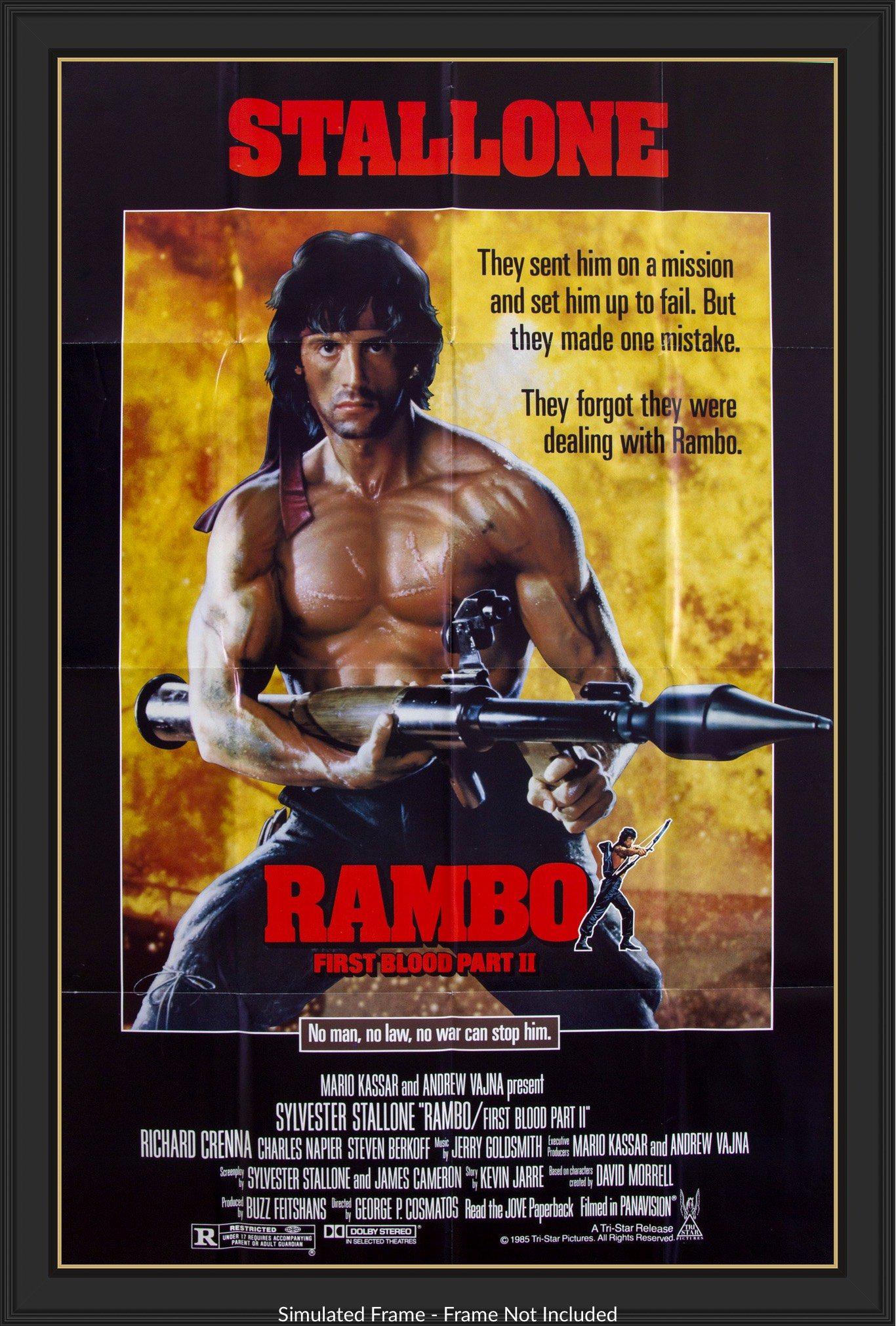 Rambo First Blood Part 2 (1985) original movie poster for sale at Original Film Art - Vintage Movie Posters