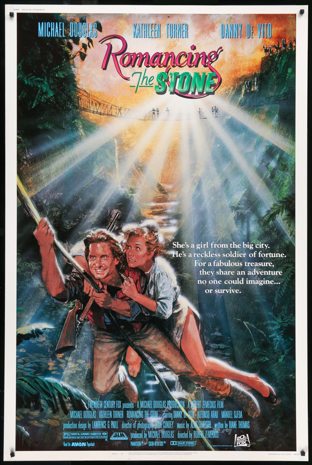 Romancing the Stone (1984) original movie poster for sale at Original Film Art - Vintage Movie Posters