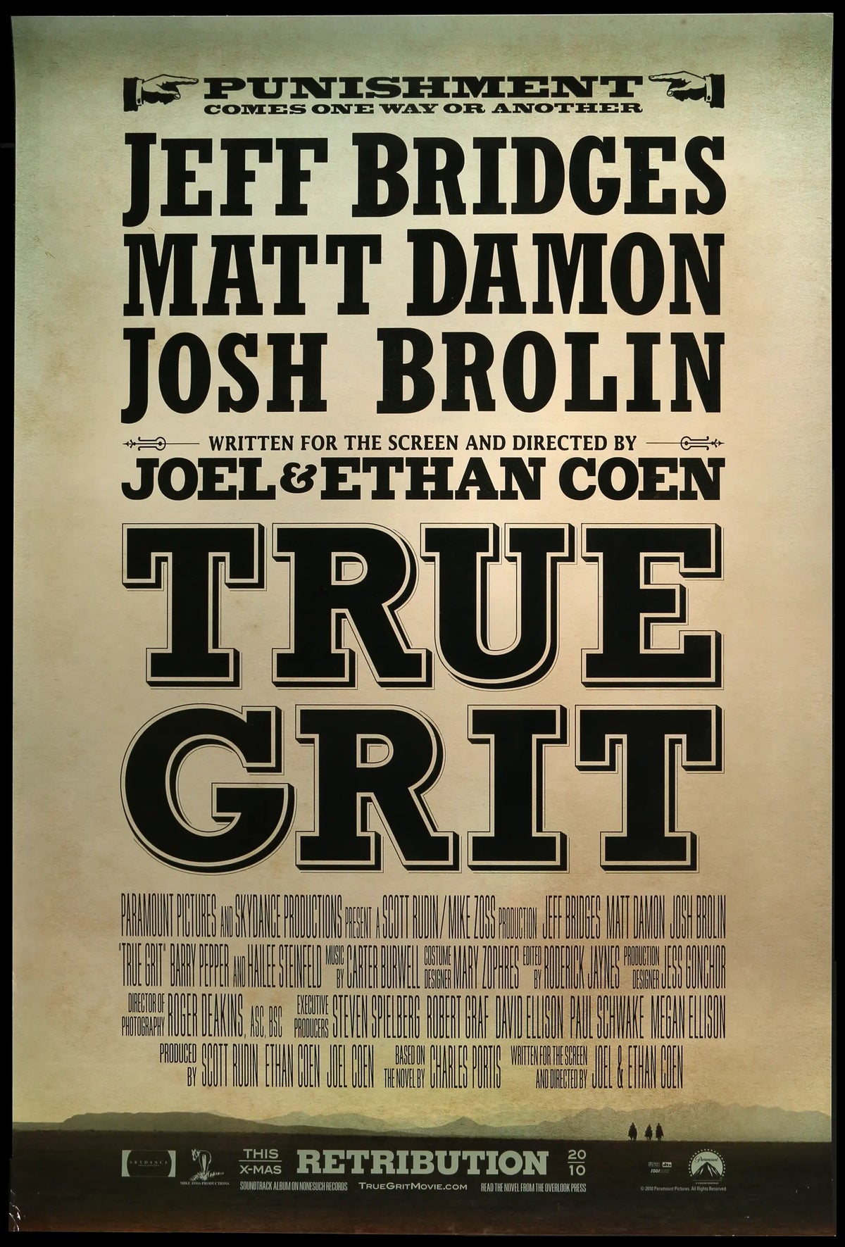 True Grit (2010) original movie poster for sale at Original Film Art - Vintage Movie Posters