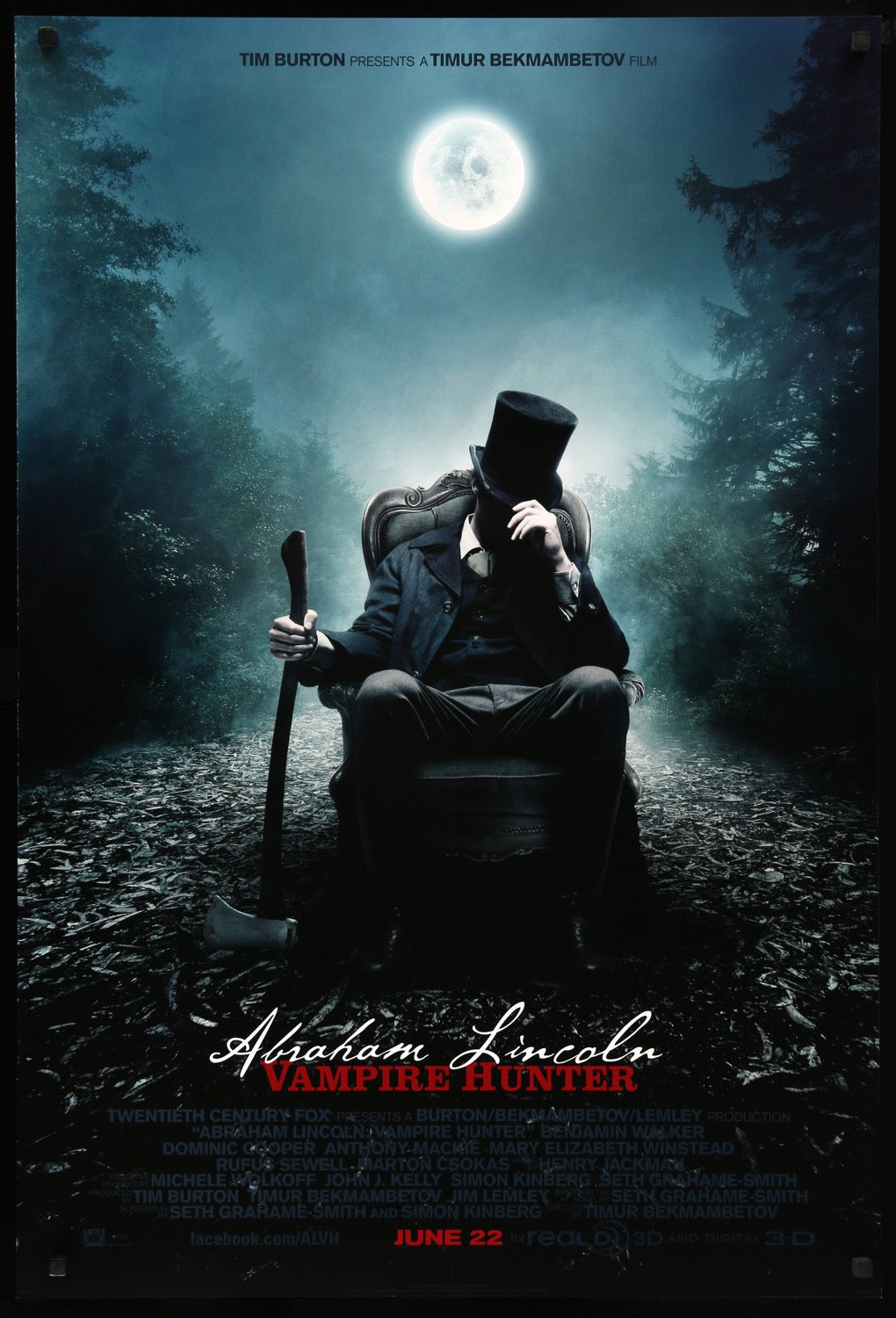 Abraham Lincoln: Vampire Hunter (2012) original movie poster for sale at Original Film Art - Vintage Movie Posters