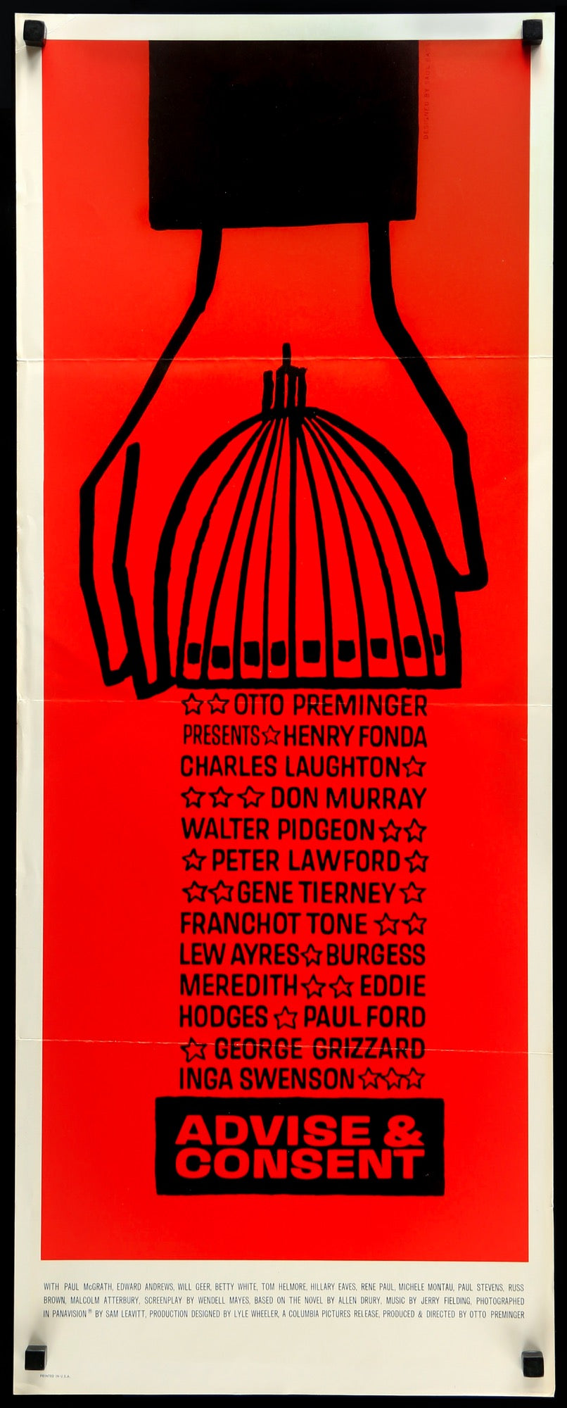 Advise and Consent (1962) original movie poster for sale at Original Film Art
