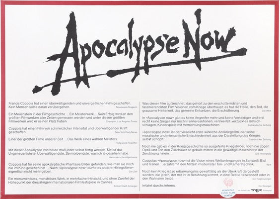 Apocalypse Now (1979) original movie poster for sale at Original Film Art