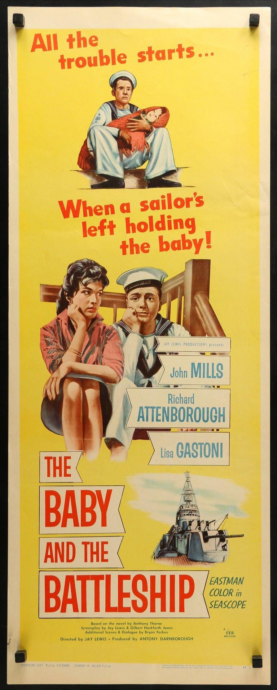 Baby and the Battleship (1956) original movie poster for sale at Original Film Art - Vintage Movie Posters