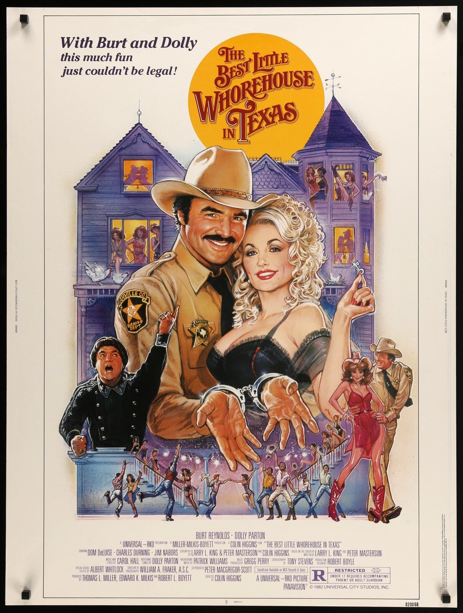Best Little Whorehouse in Texas (1982) original movie poster for sale at Original Film Art - Vintage Movie Posters