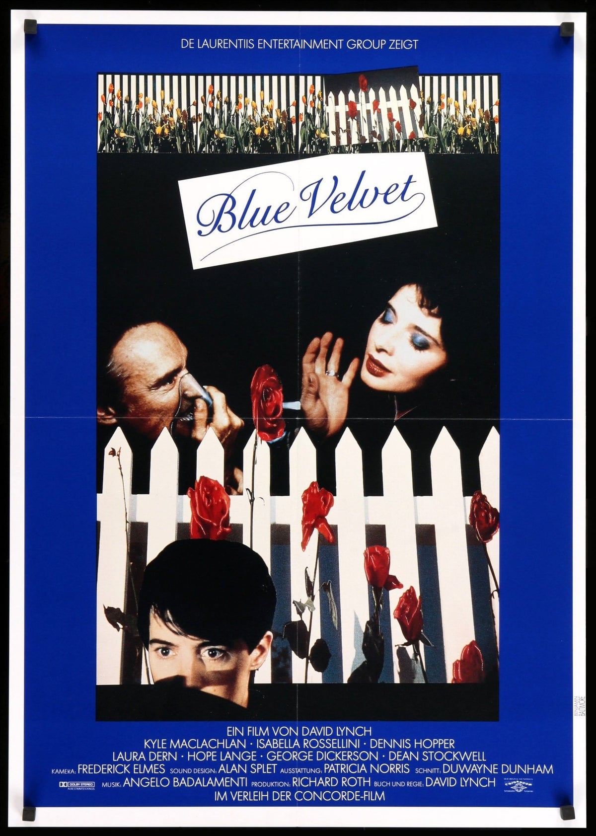Blue Velvet (1986) original movie poster for sale at Original Film Art - Vintage Movie Posters