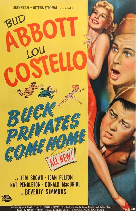Buck Privates Come Home (1947) original movie poster for sale at Original Film Art - Vintage Movie Posters