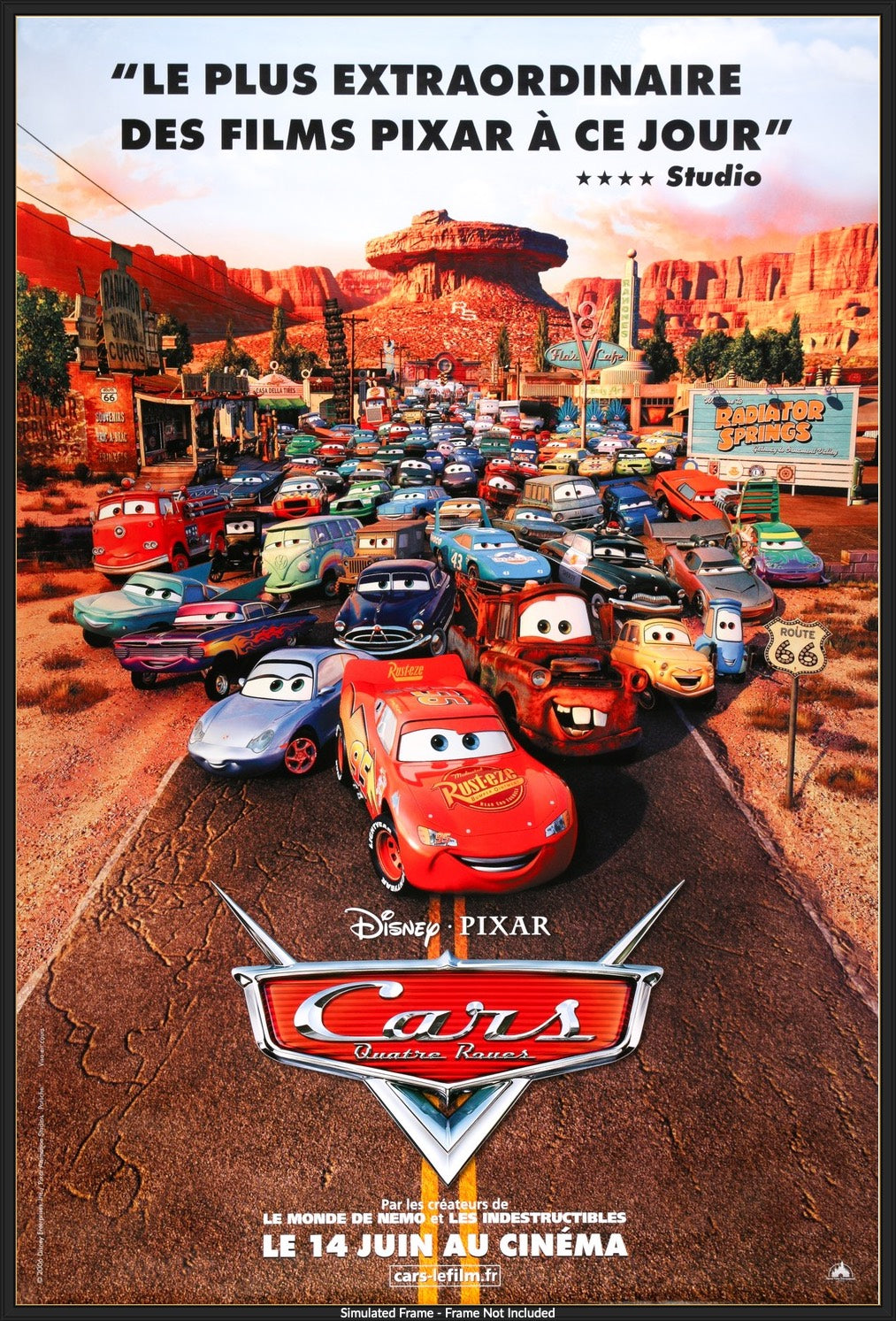 Cars (2006) Original French Grande Movie Poster - Original Film Art -  Vintage Movie Posters