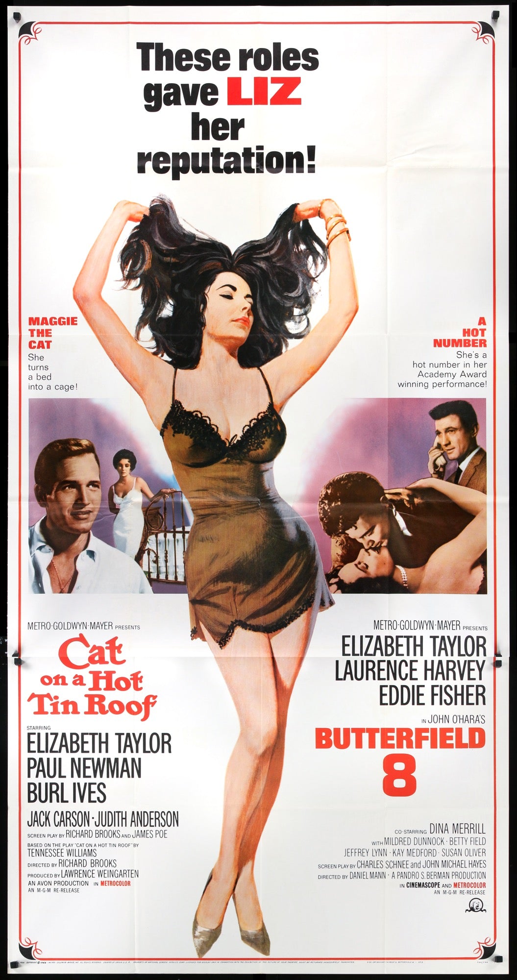 Cat on a Hot Tin Roof (1958) / Butterfield 8 (1960) original movie poster for sale at Original Film Art - Vintage Movie Posters