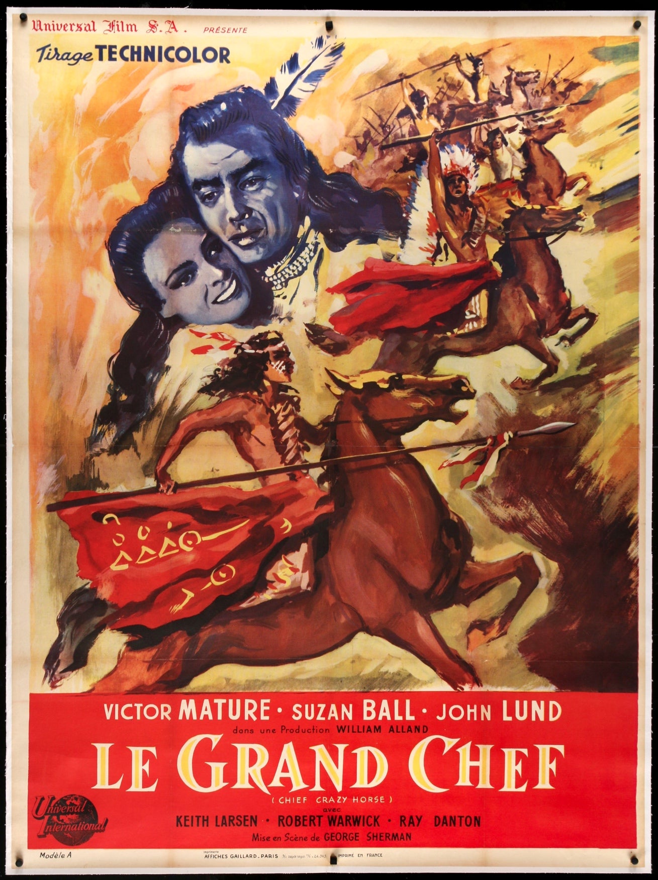 Chief Crazy Horse (1955) original movie poster for sale at Original Film Art - Vintage Movie Posters