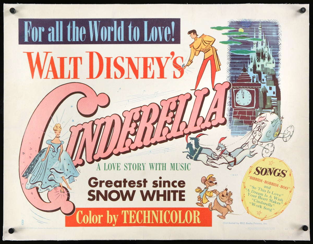 Cinderella (1950) original movie poster for sale at Original Film Art