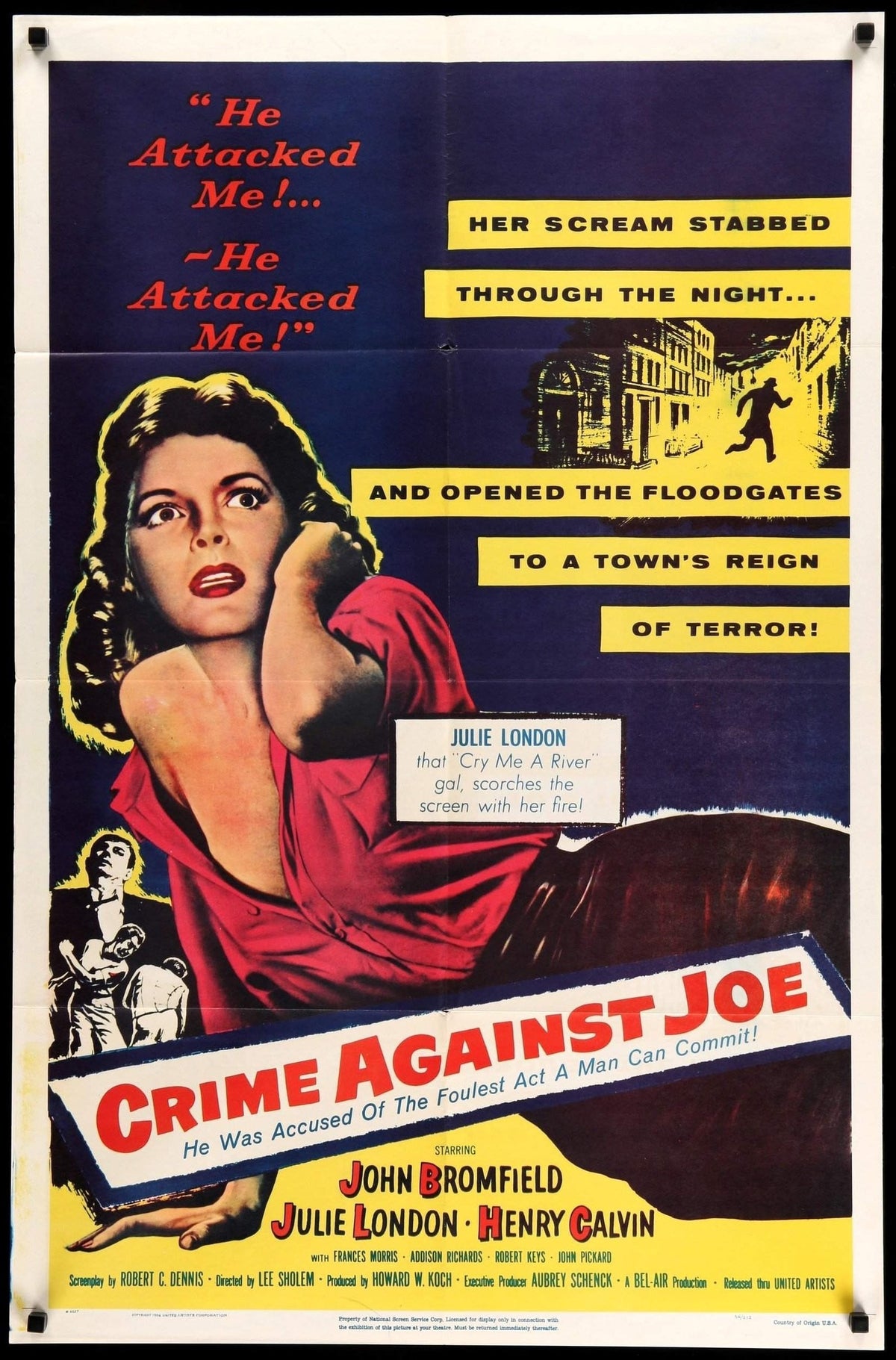 Crime Against Joe (1956) original movie poster for sale at Original Film Art - Vintage Movie Posters