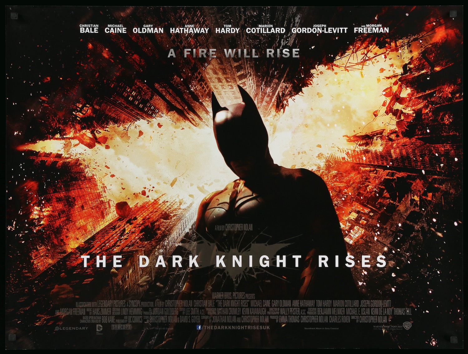 The Dark Knight Rises 2012 Original British Quad Movie Poster Original Film Art Vintage Movie Posters