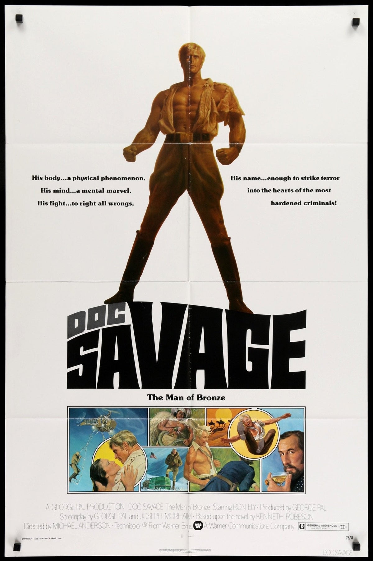 Doc Savage: The Man of Bronze (1975) original movie poster for sale at Original Film Art - Vintage Movie Posters