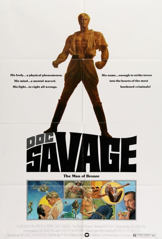 Doc Savage: The Man of Bronze (1975) original movie poster for sale at Original Film Art - Vintage Movie Posters